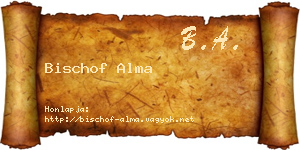 Bischof Alma névjegykártya